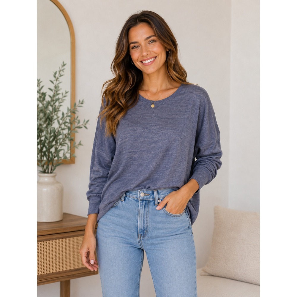 White House Black Market Sweater Women's Size M blue Boat Neck